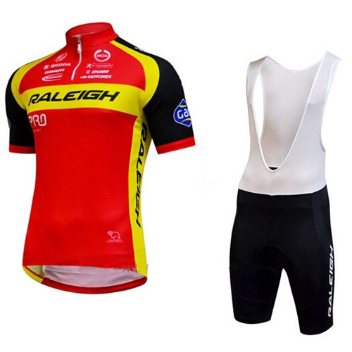 2014 Maillot Raleigh Tirantes Mangas Cortas Negro Y Rojo